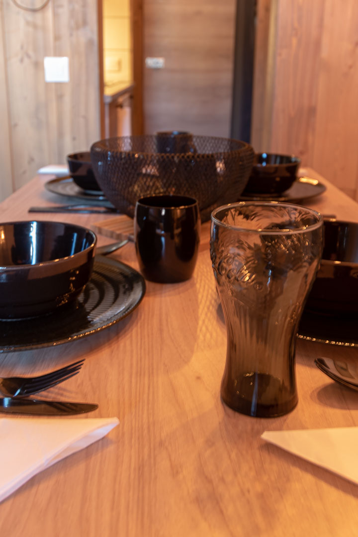 dining table set for meal